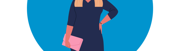 Mavi elbiseli kadın