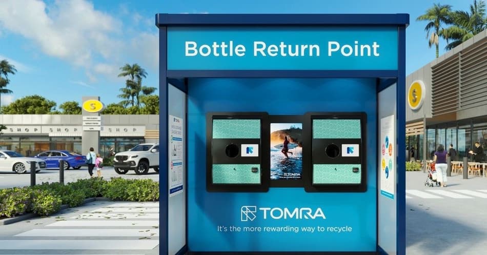 Imagen de un quiosco de máquinas de vending inverso de TOMRA en Victoria 