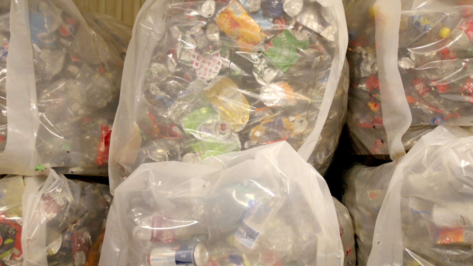 Bags filled with drink containers