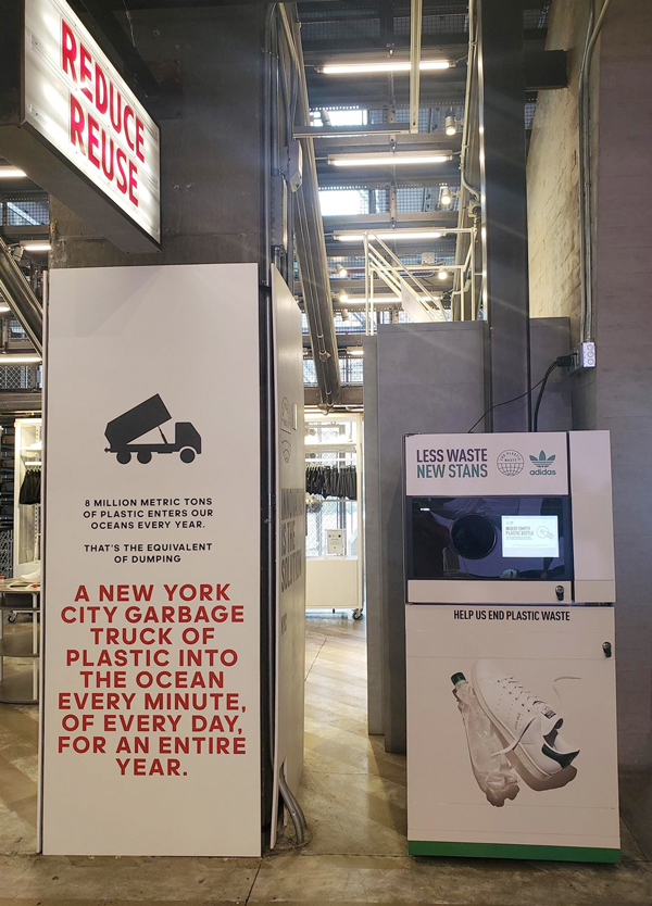 image of a reverse vending machine in an adidas store