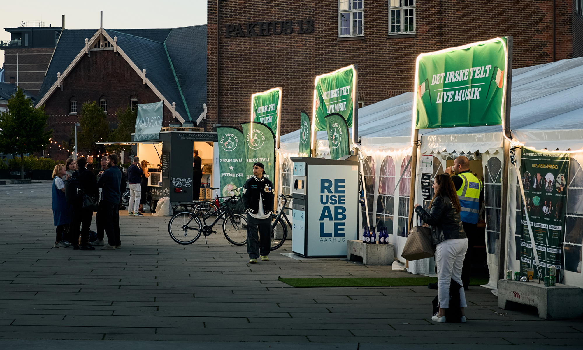 REUSEABLE return machine placed outside of music venue in Aarhus, Denmark