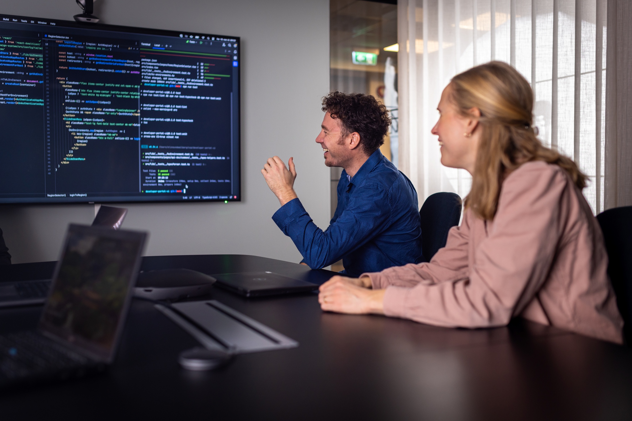 Employee in meeting room