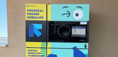 A TOMRA reverse vending machine in Serbia