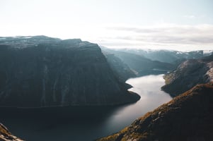 Mountains and fjord