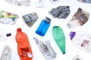 Different types of plastic waste packaging
