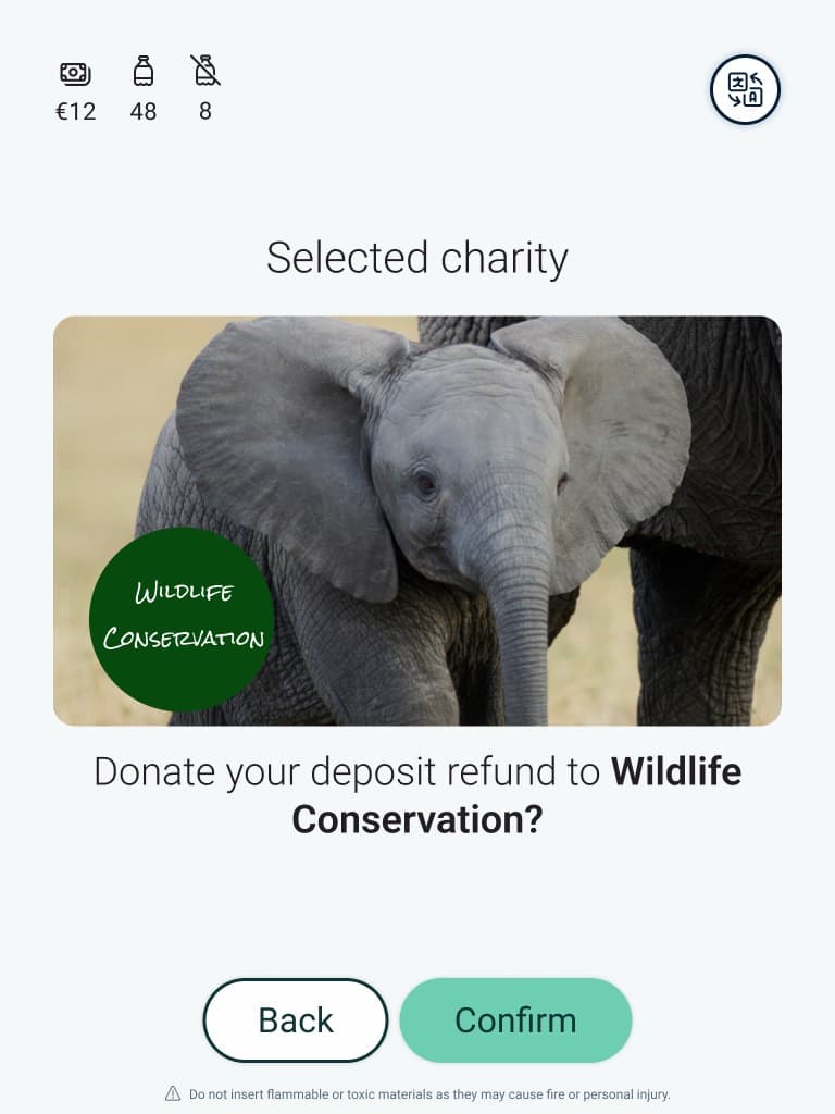 Selected charity option Wildlife elephants