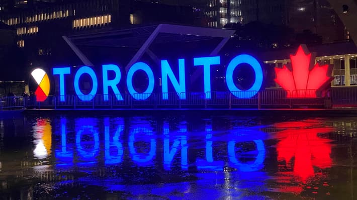 Neon sign that reads "Toronto"