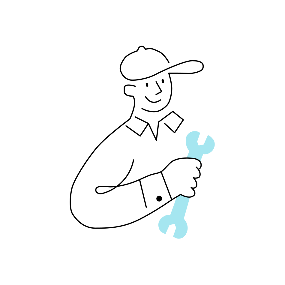 Illustration of a technical service person