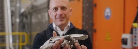 Tom Jansen from TOMRA Recycling holding aluminum alloys