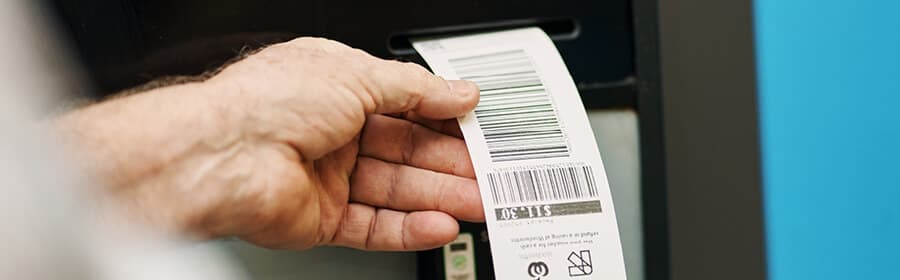 voucher coming out from the machine