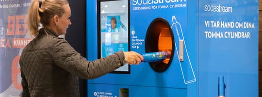 Image of SodaStream CO2 cylinder returned for reuse
