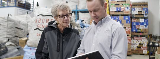 Woman and guy at depot