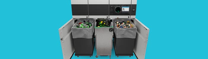 Open T70 Trisort with a mix of recyclables
