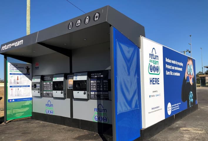 Image of reverse vending kiosk in New South Wales