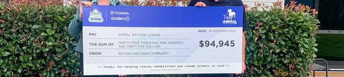 Image of Animal Welfare League cheque