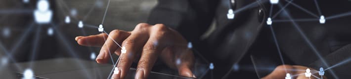 man typing on computer