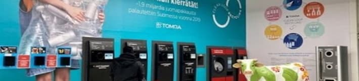 Imagen de las máquinas de vending inverso de TOMRA instaladas en el K-Citymarket