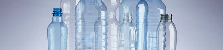 Diverse sizes of PET bottles