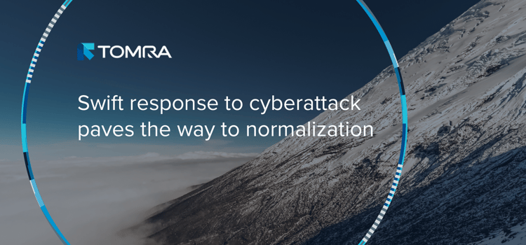 mountainside against blue sky with text "swift response to cyberattack paves the way to normalization"