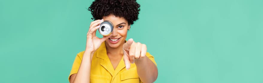Image of woman with can