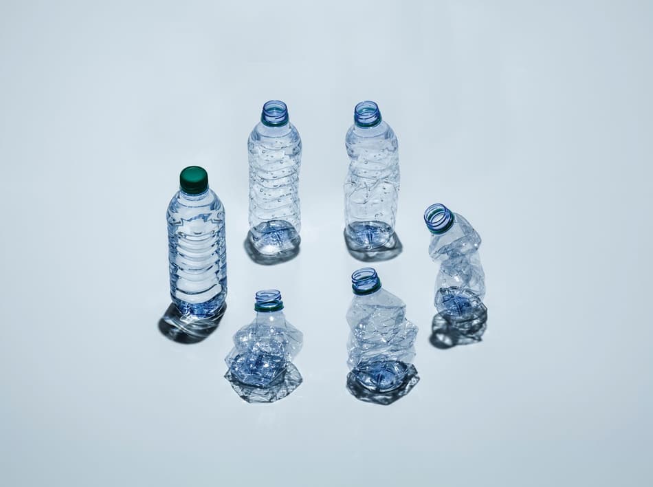circle of compressed bottles