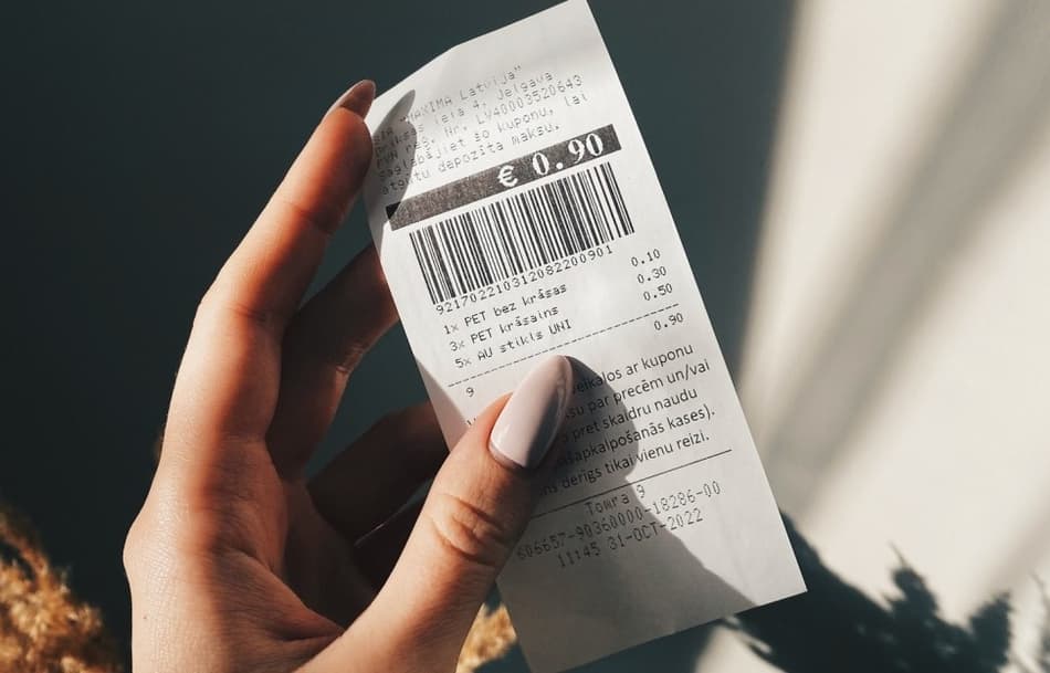 Image of receipt in Latvia deposit return scheme