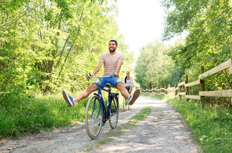 Image of man on bicycling