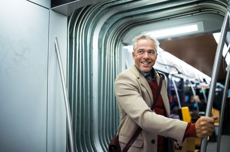 Man on train