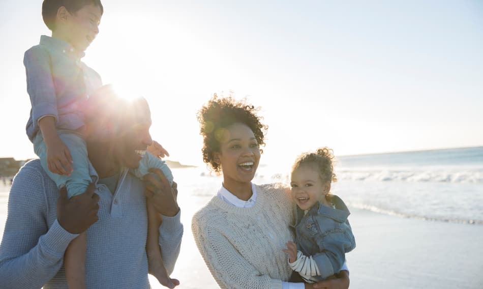 Image of family on beach