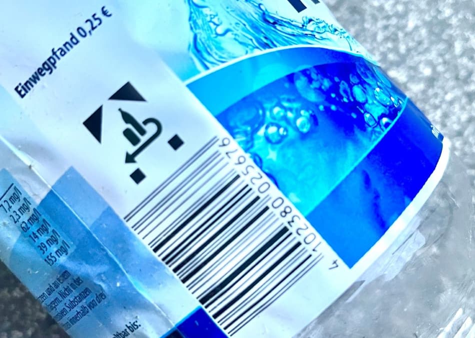 Image of container label from Germany deposit return scheme