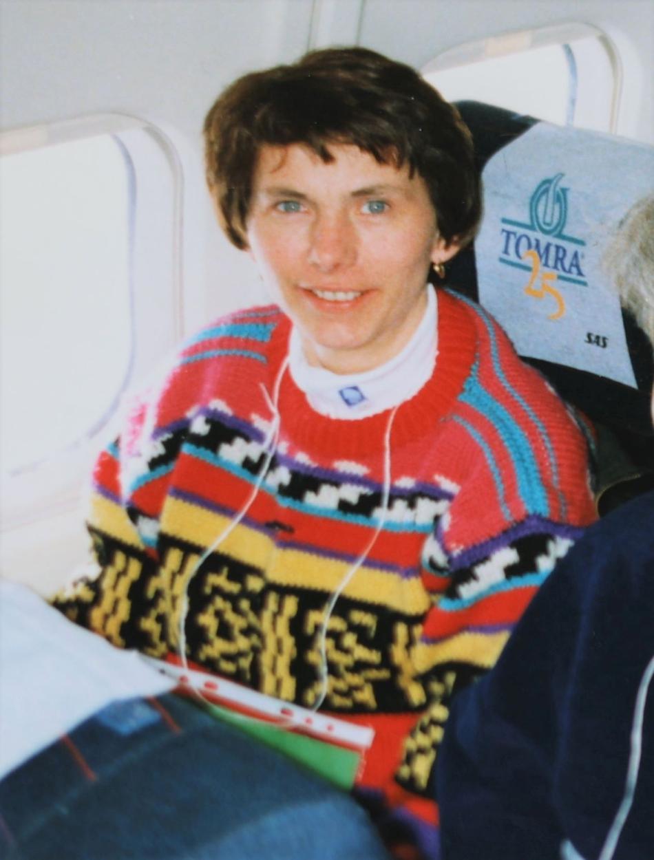 Image of Kari on plane