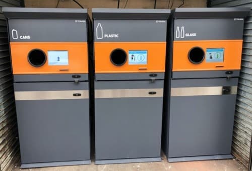 Outdoor reverse vending machines