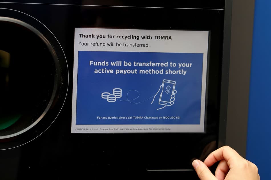 myTOMRA digital payout at Reverse vending machine