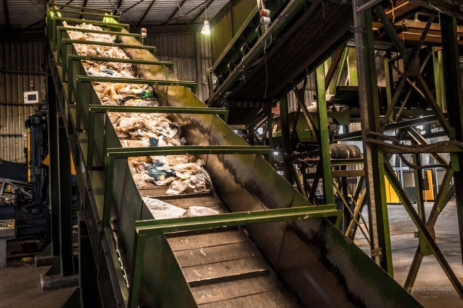 Household waste sorting in Chania, Greece